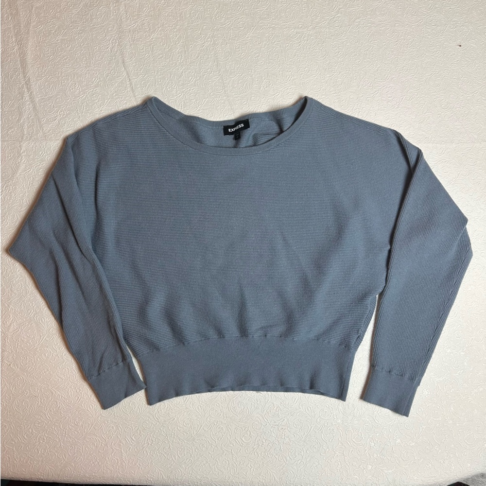 💙 Express Dolman Sleeve Ribbed Knit Sweater Cropped L